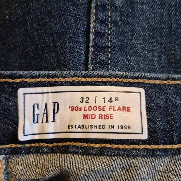 Gap women's size 14 x 32 90's loose flare mid rise jeans, NWT - Picture 7 of 8